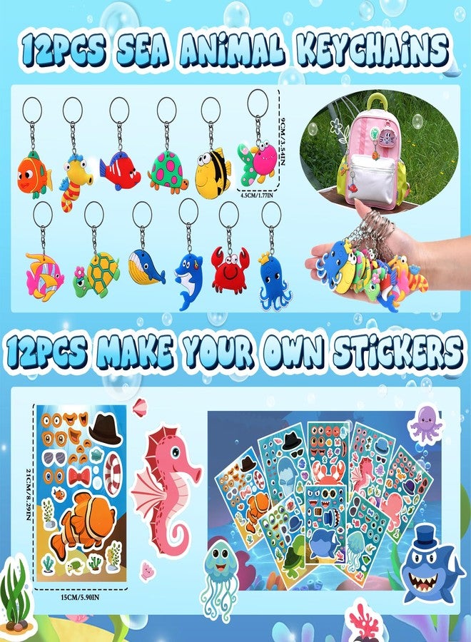 Winrayk 148Pcs Under the Sea Party Favors Birthday Supplies Kids Ocean Sea Animal Toy Gift Bag Sticky Hand Bookmark Diy Sticker Stamper Ring Boys Girls Goodie Bag Stuffers Ocean Birthday Party Favors - Image 5
